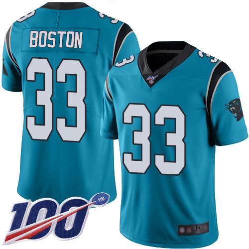 Carolina Panthers Limited Blue Youth Tre Boston Alternate Jersey NFL Football #33 100th Season Vapor Untouchable